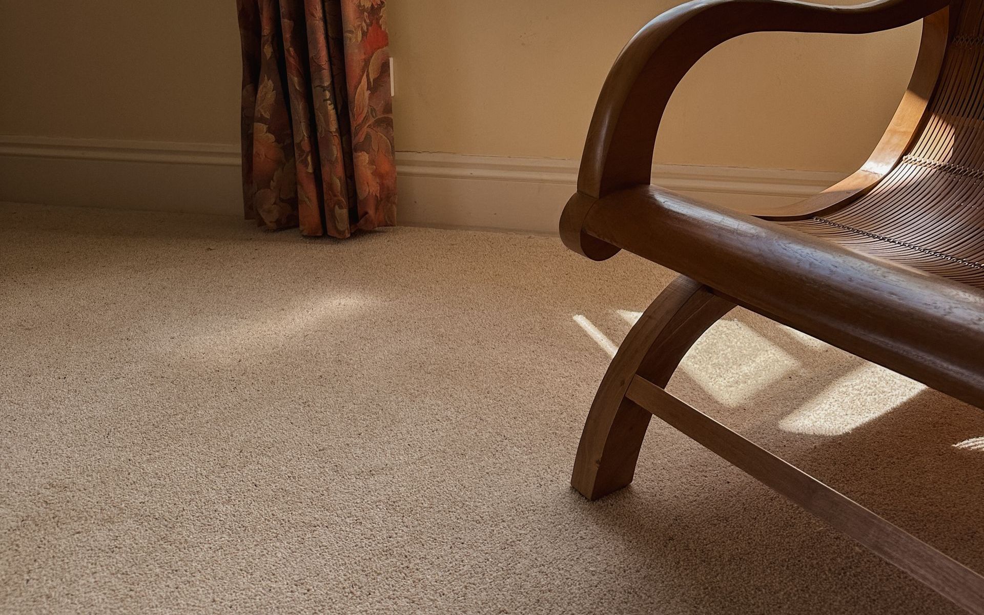 Penthouse carpet with wooden chair in Loddiswell