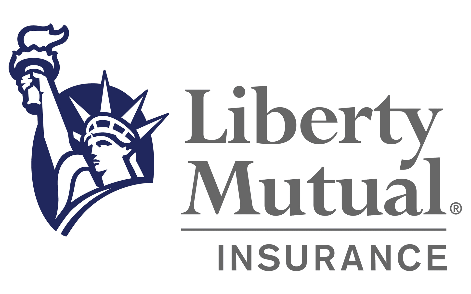 Liberty Mutual Insurance logo with Statue of Liberty icon and gray text