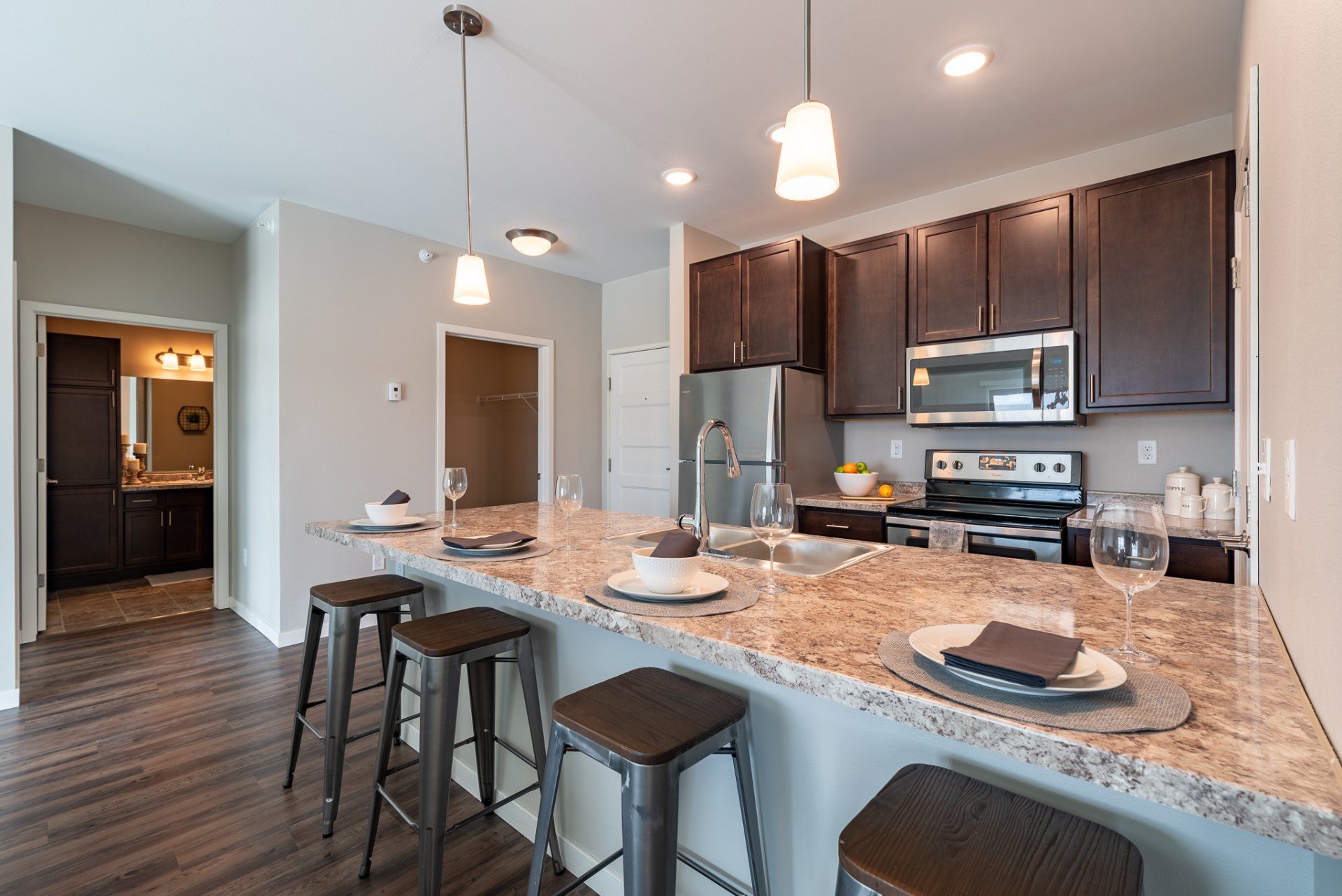 View of entry way from kitchen