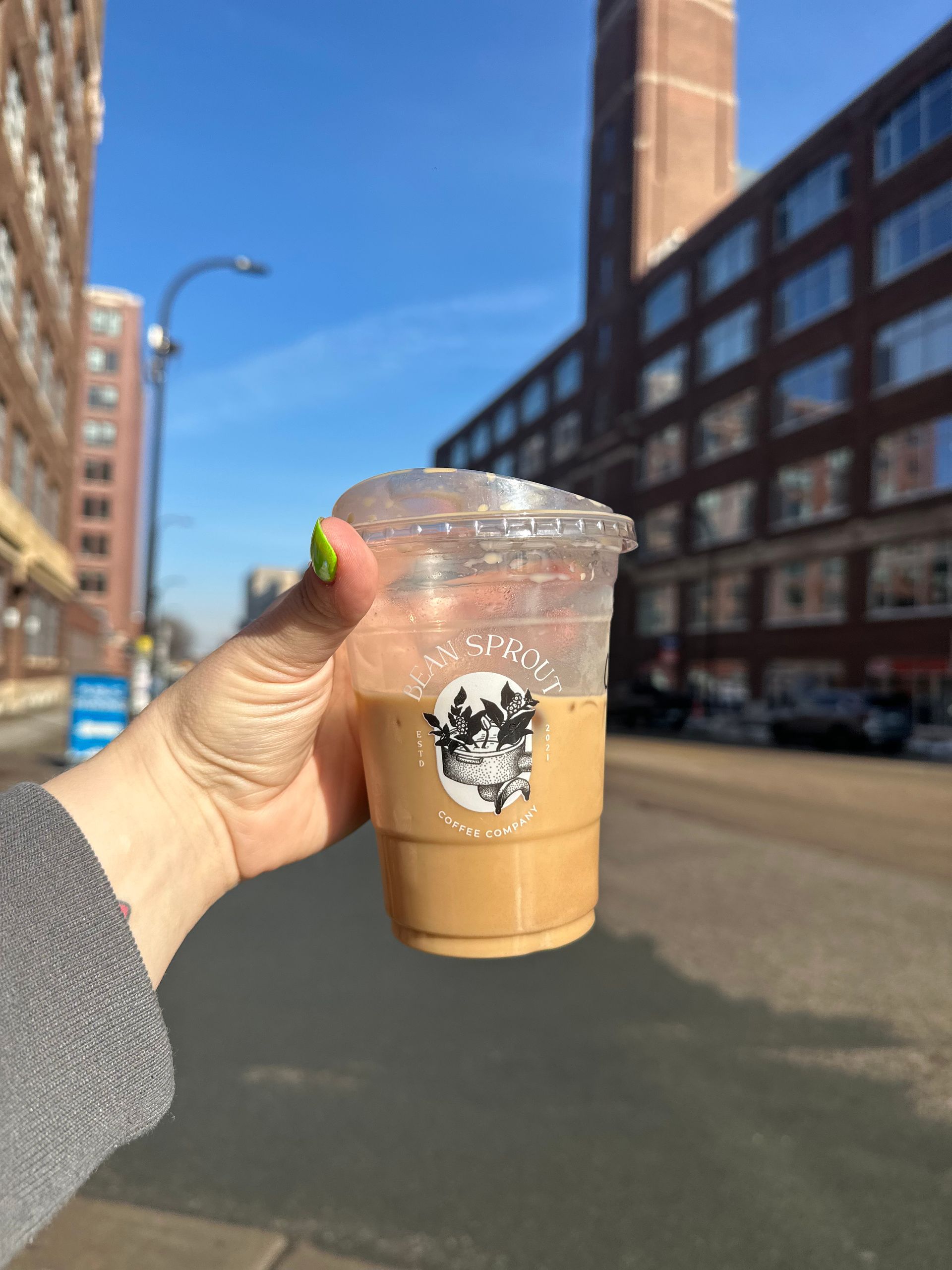 An iced latte from Bean Sprout Coffee Co during The Copham Welcome Week