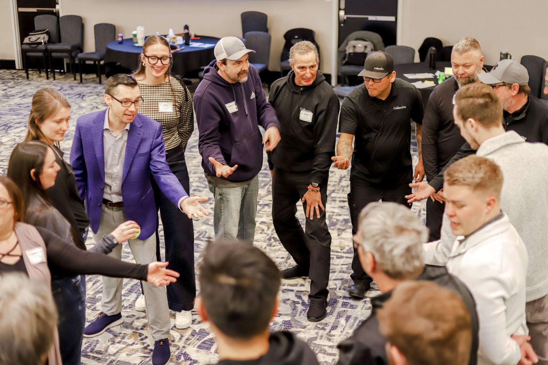 Team members work together to solve problems and challenges during an exercise