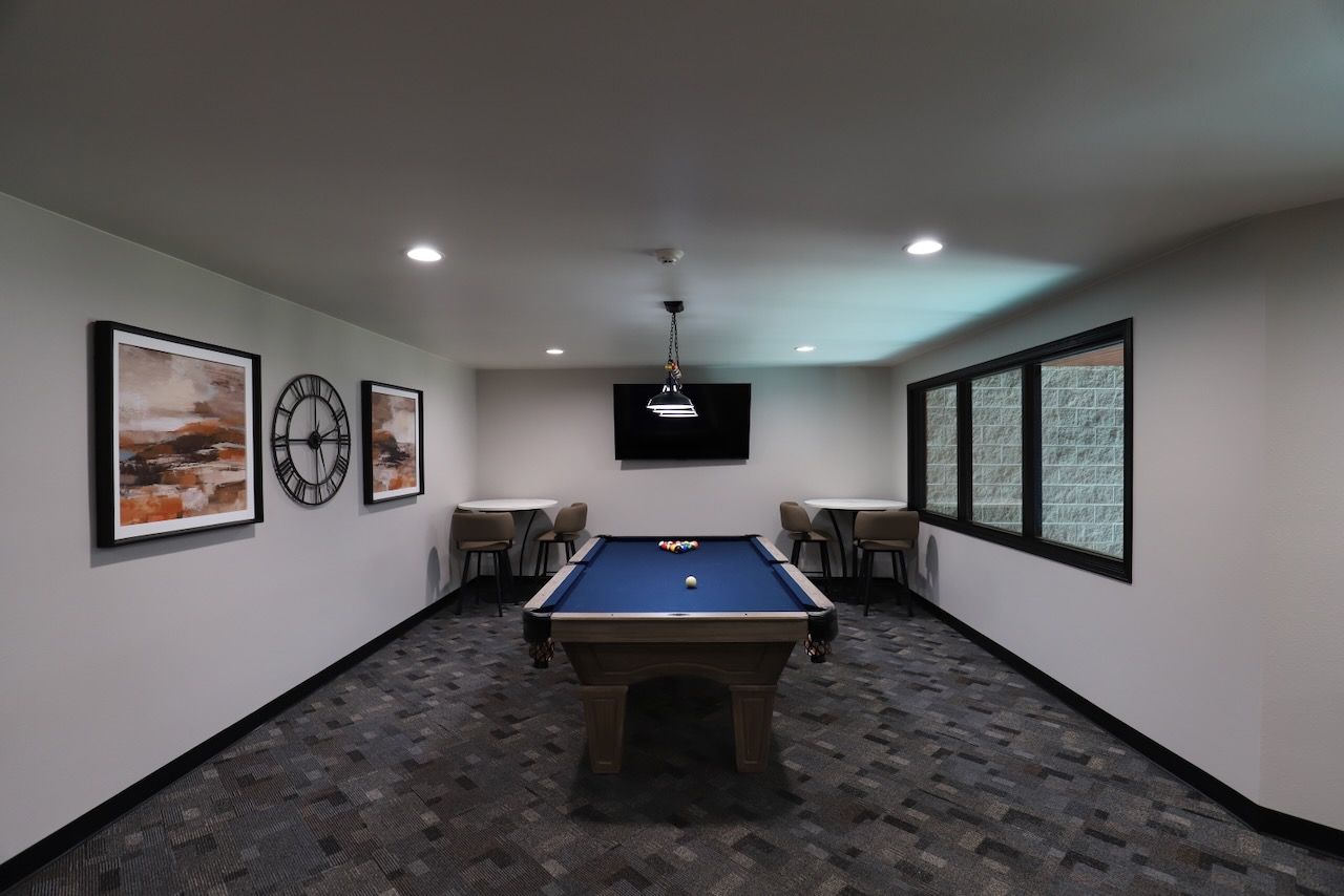 New Pool table in the Community Room at Dakota Park