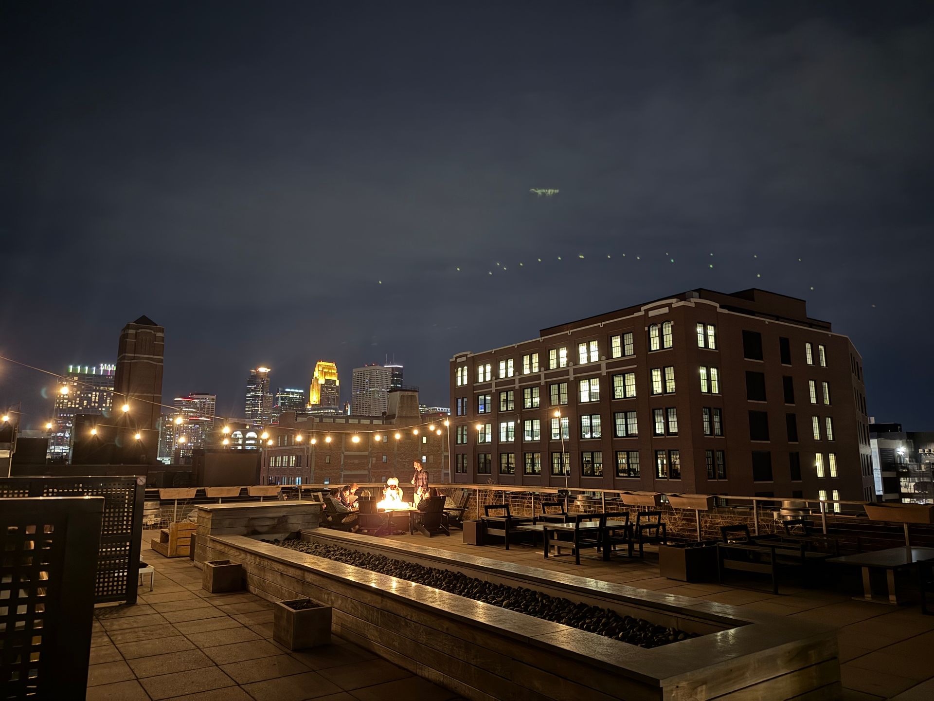 Evening rooftop view from the The Copham during Welcome Week