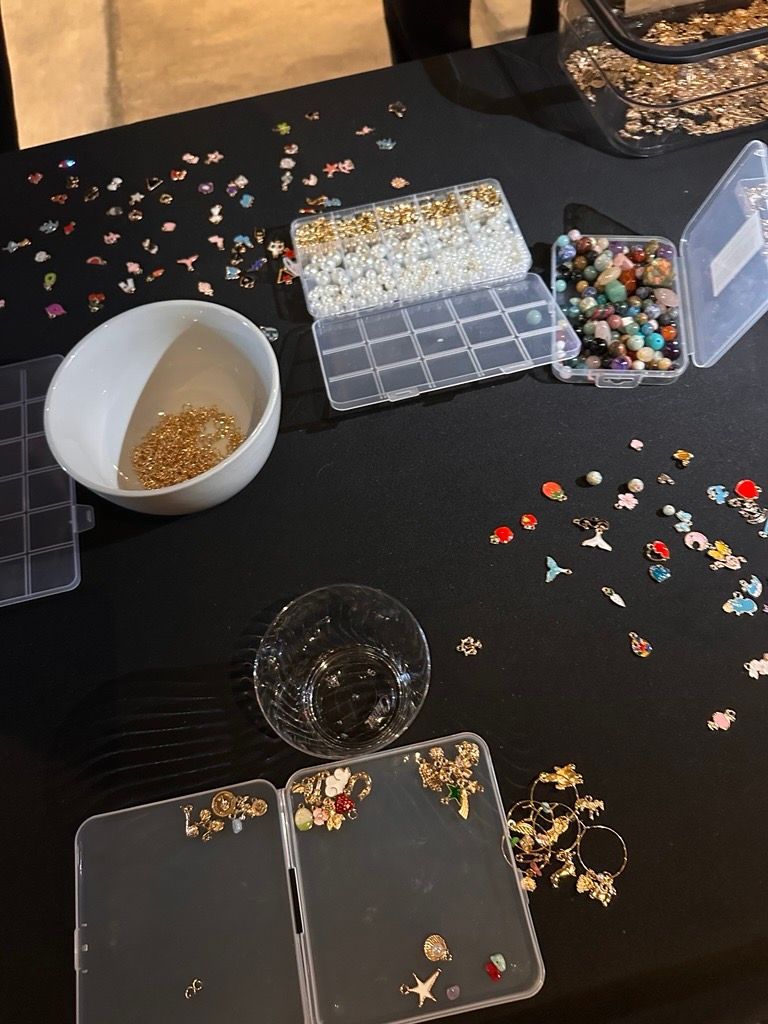 Wine glass charms during Wine Down Wednesday at The Copham