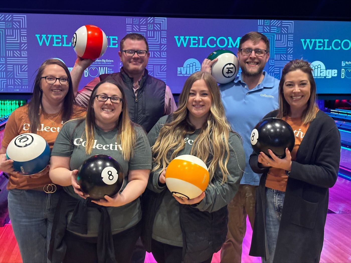 Collective team members at Bowl For Kids' Sake, hosted by the Village Family Service Center in Fargo