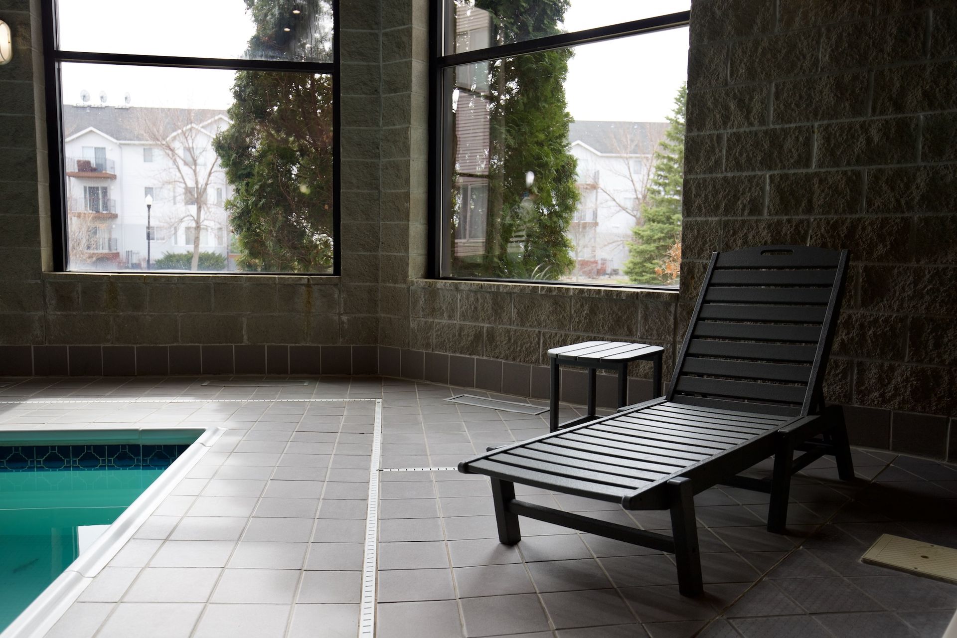New lounger at the pool area at Dakota Park in Fargo
