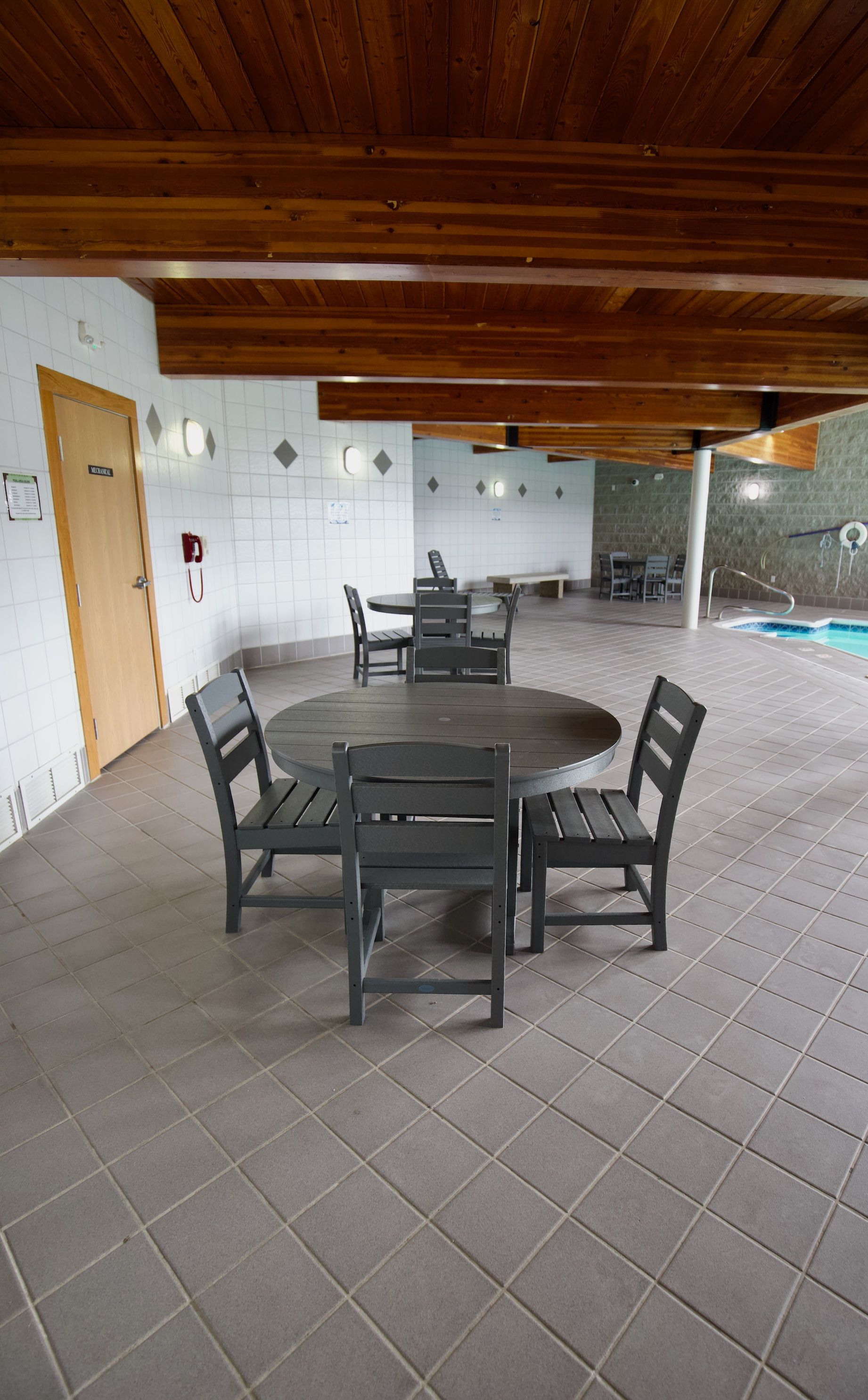 New furniture at the pool area of Dakota Park