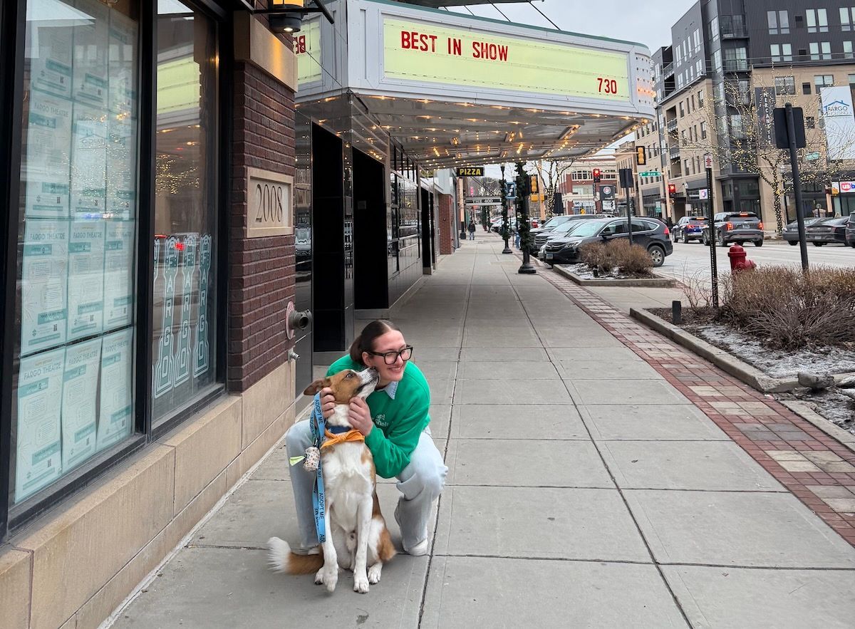 Kylie with Kaiser during an event for Homeward Animal Shelter