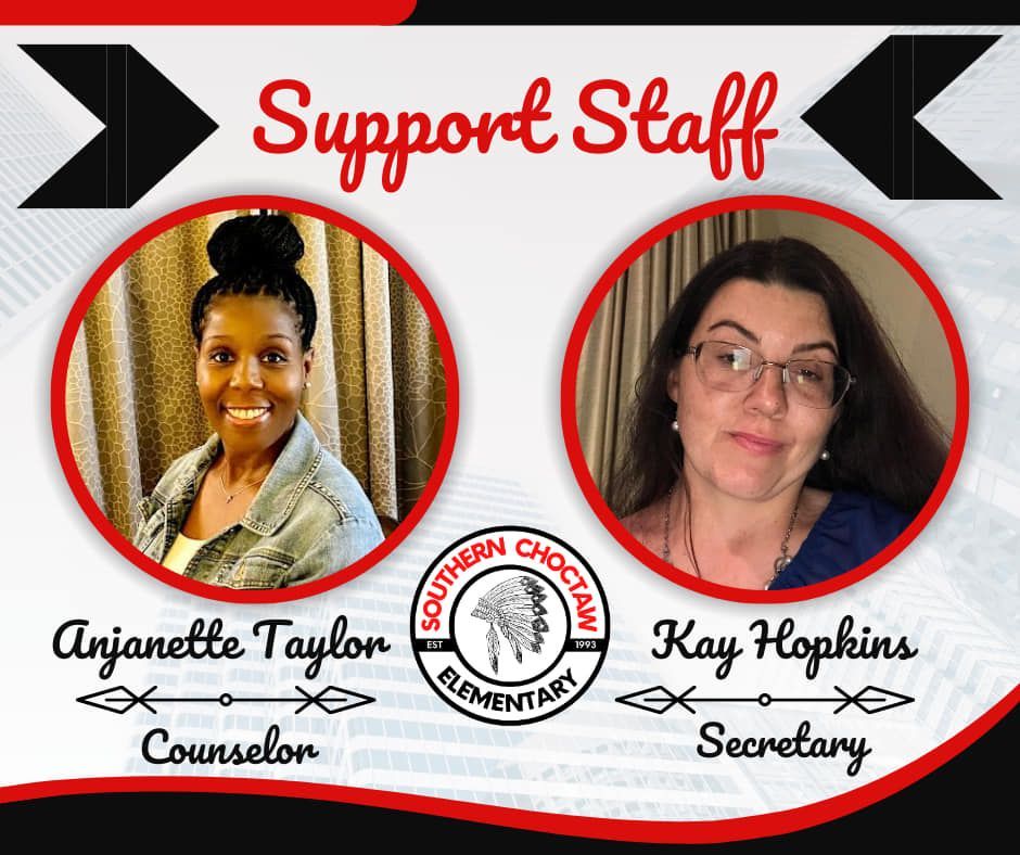 two women are standing next to each other in red circles .