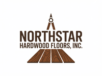 Logo for Northstar Hardwood Floors: brown text and wood planks with a compass-like design above the text.