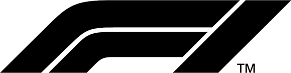 Il logo della Formula 1 in bianco e nero, composto da lettere stilizzate 