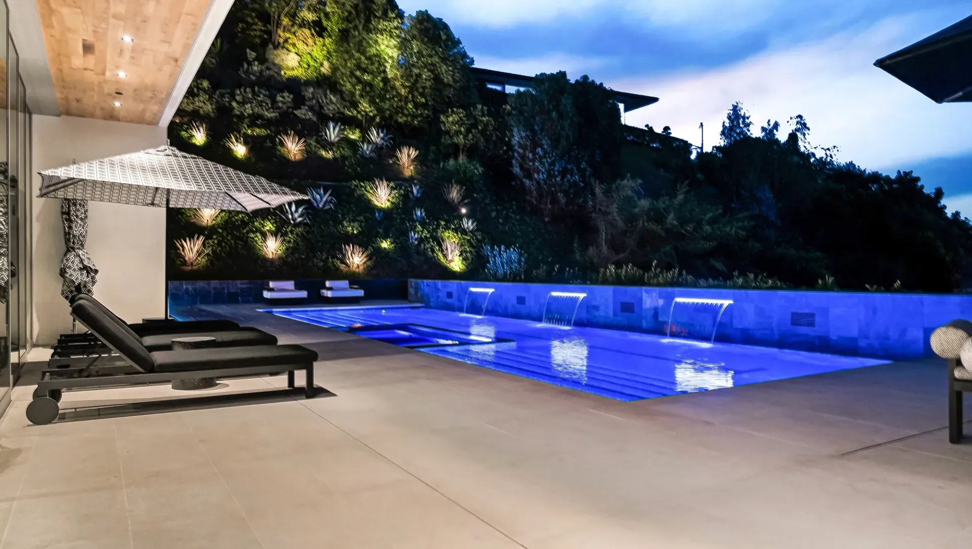 Custom pool and outdoor living space by Westmod. Location - Beverly Hills, CA