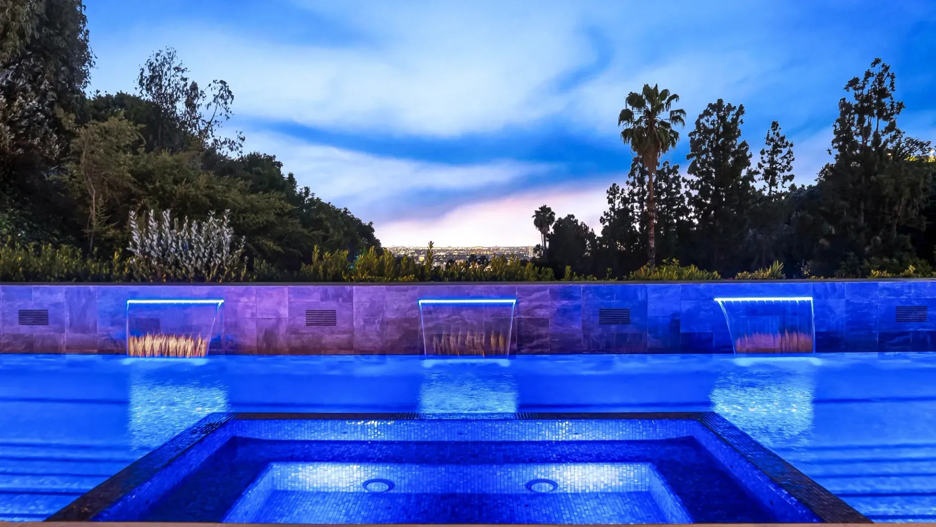 Custom pool and outdoor living space by Westmod. Location - Beverly Hills, CA