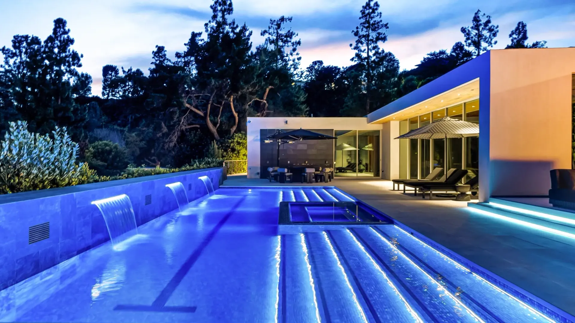 Custom pool and outdoor living space by Westmod. Location - Beverly Hills, CA