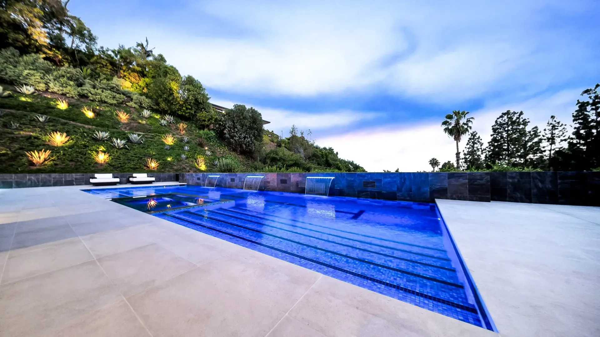 Custom pool and outdoor living space by Westmod. Location - Beverly Hills, CA
