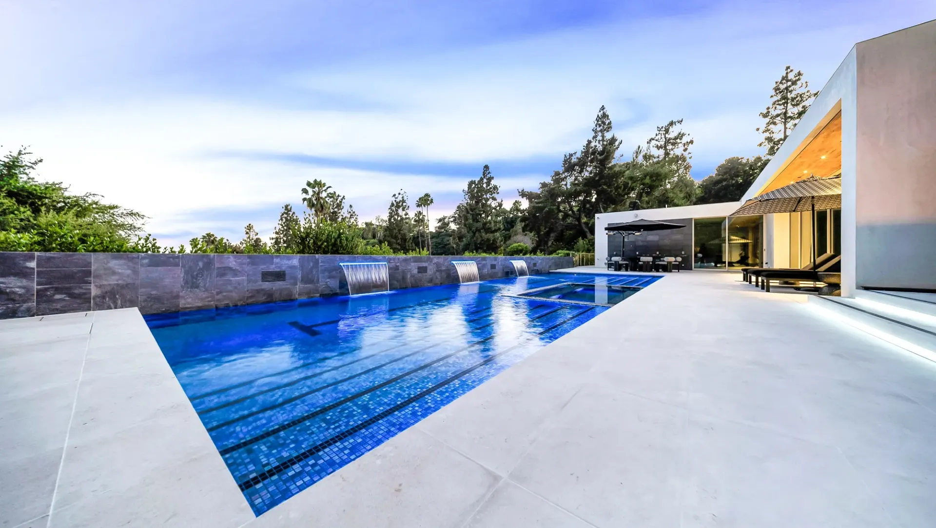 Custom pool and outdoor living space by Westmod. Location - Beverly Hills, CA