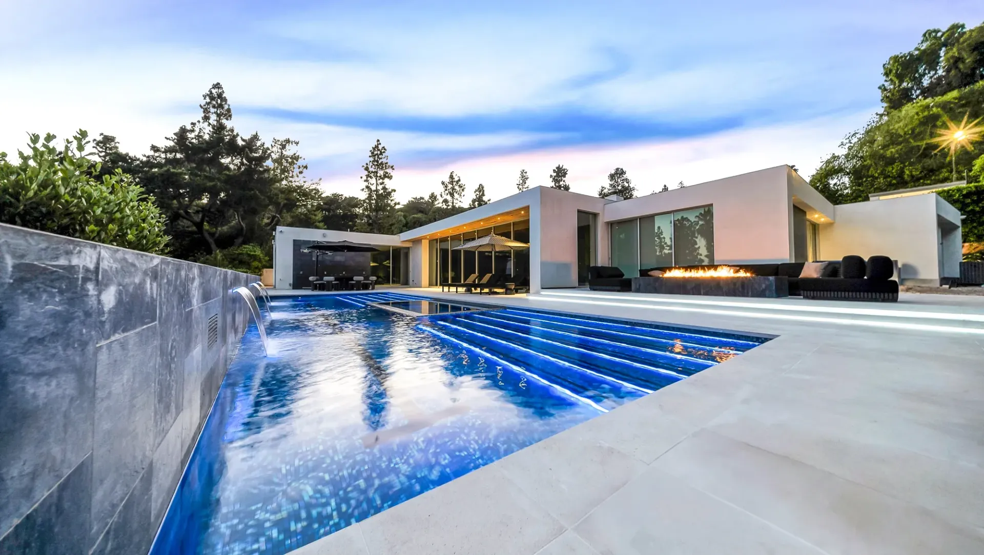 Custom pool and outdoor living space by Westmod. Location - Beverly Hills, CA
