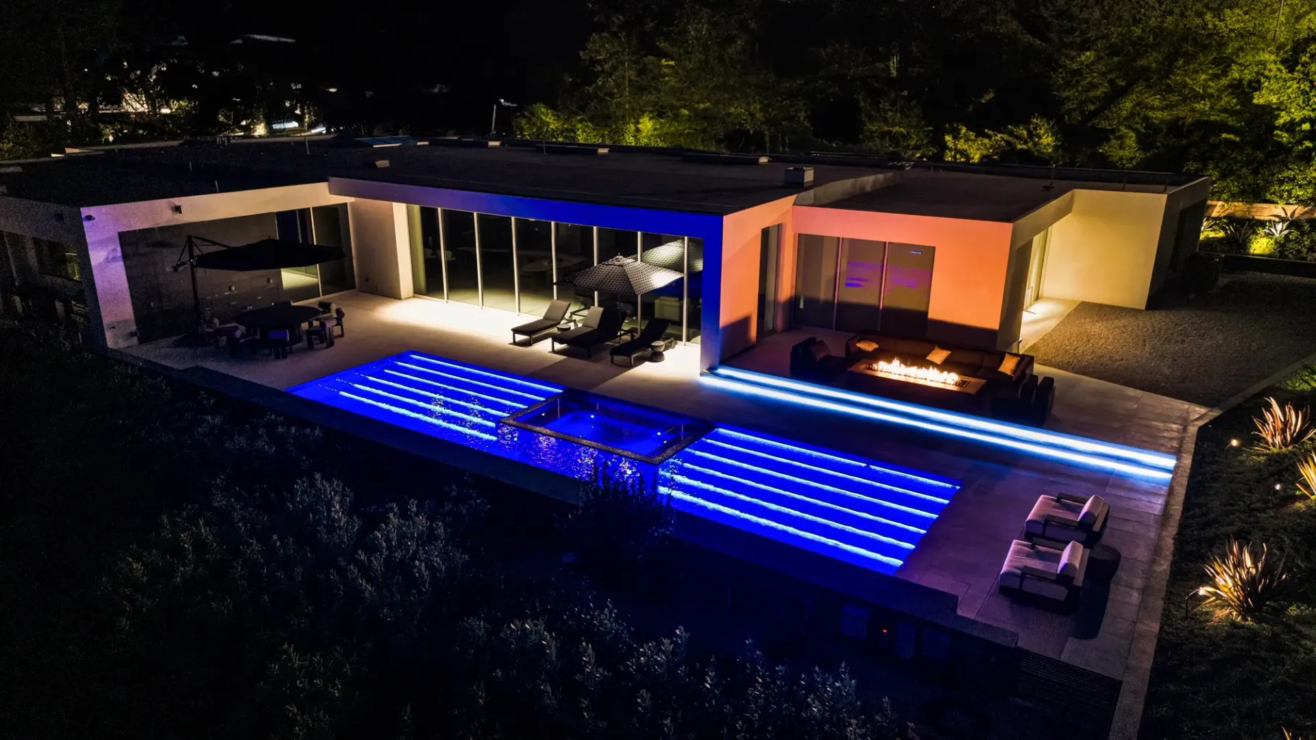 Custom pool and outdoor living space by Westmod. Location - Beverly Hills, CA