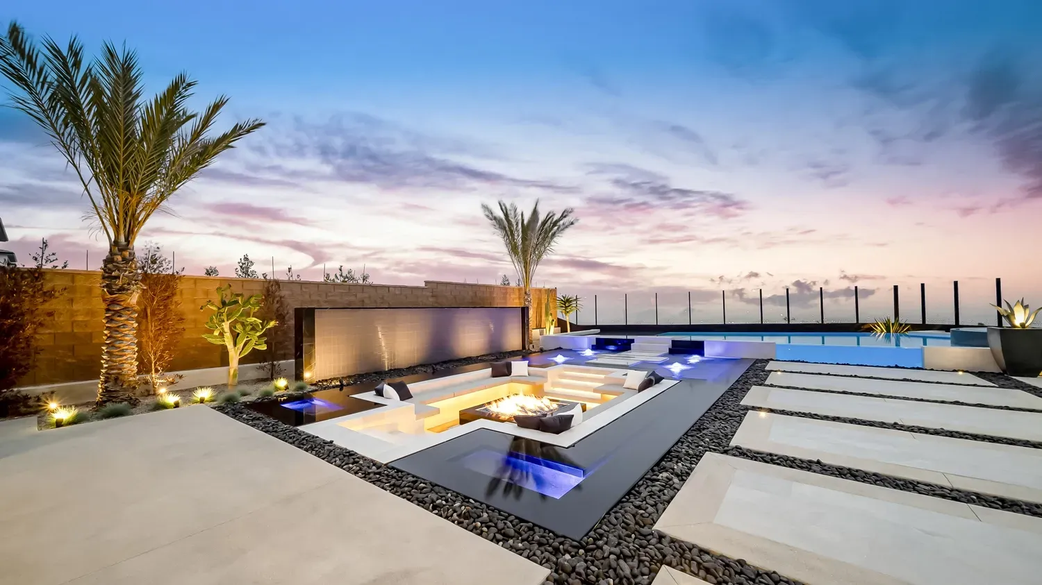 Luxury swimming pool design and construction by Westmod in Porter Ranch, CA.