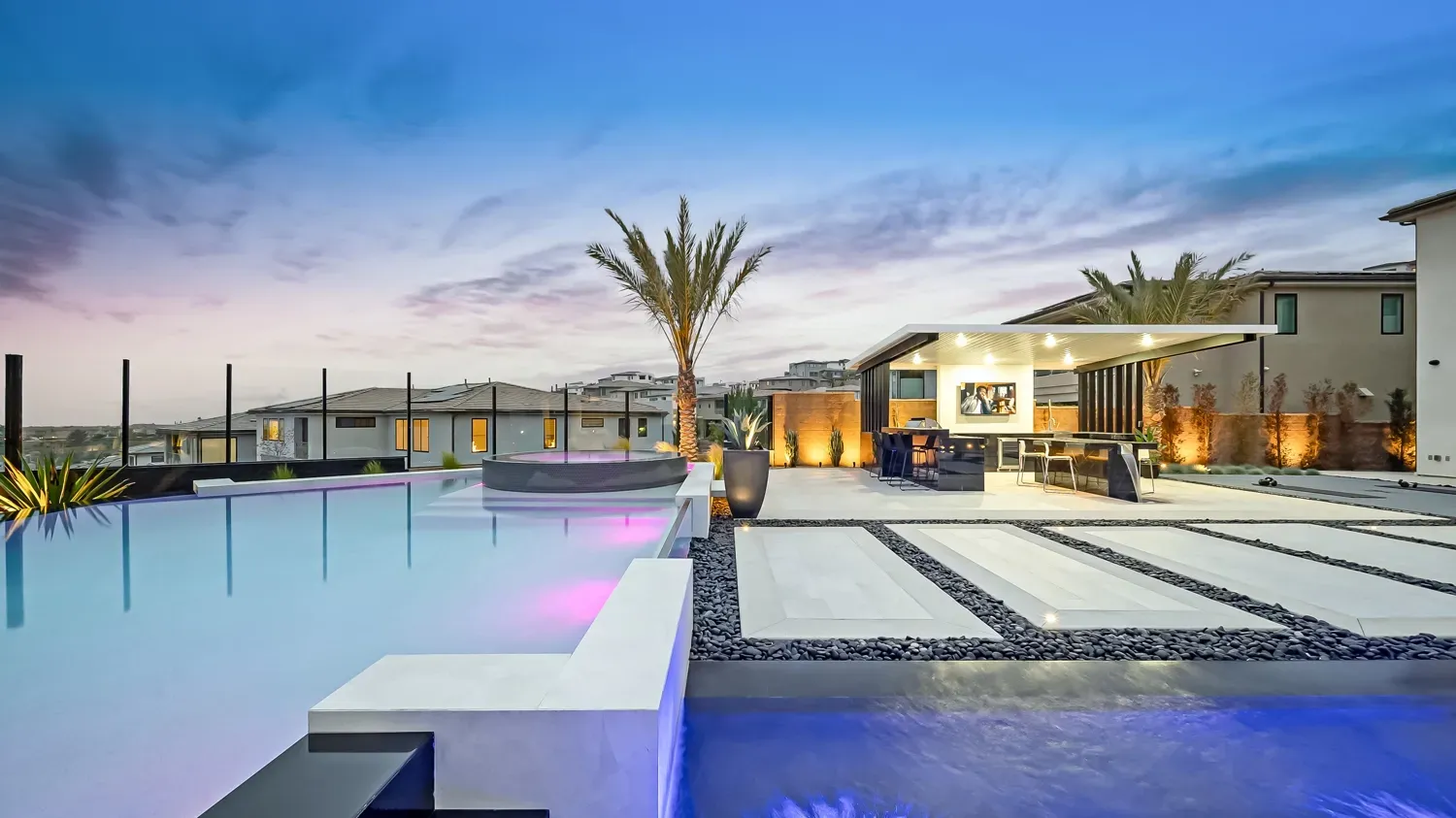 Luxury swimming pool design and construction by Westmod in Porter Ranch, CA.