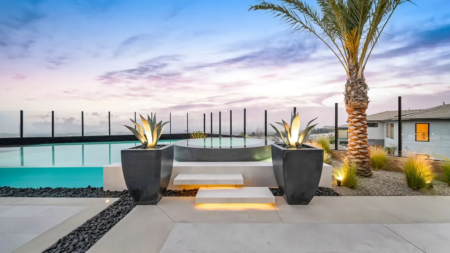 Luxury swimming pool design and construction by Westmod in Porter Ranch, CA.