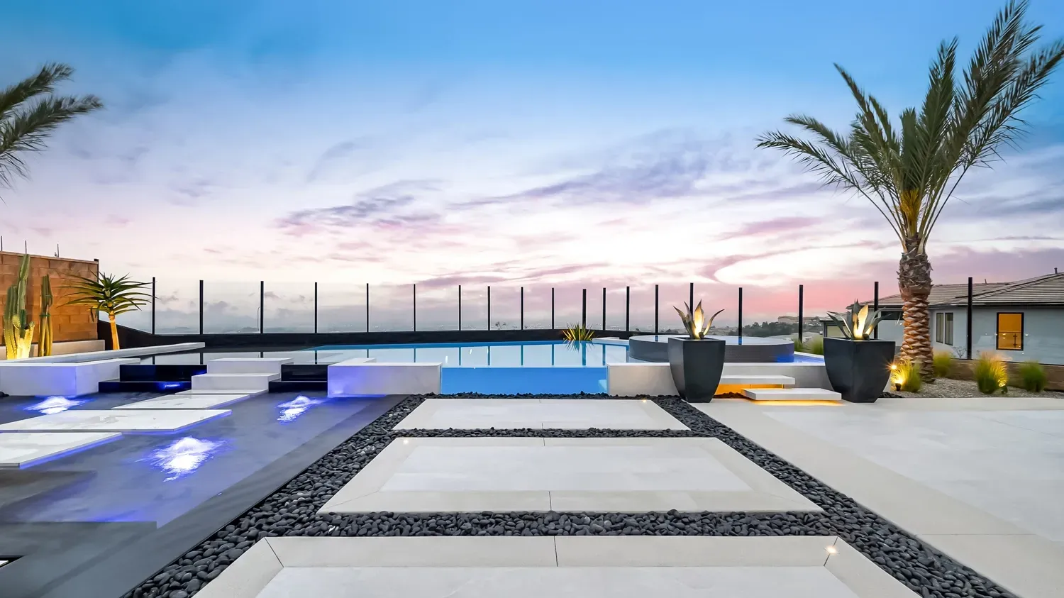 Luxury swimming pool design and construction by Westmod in Porter Ranch, CA.