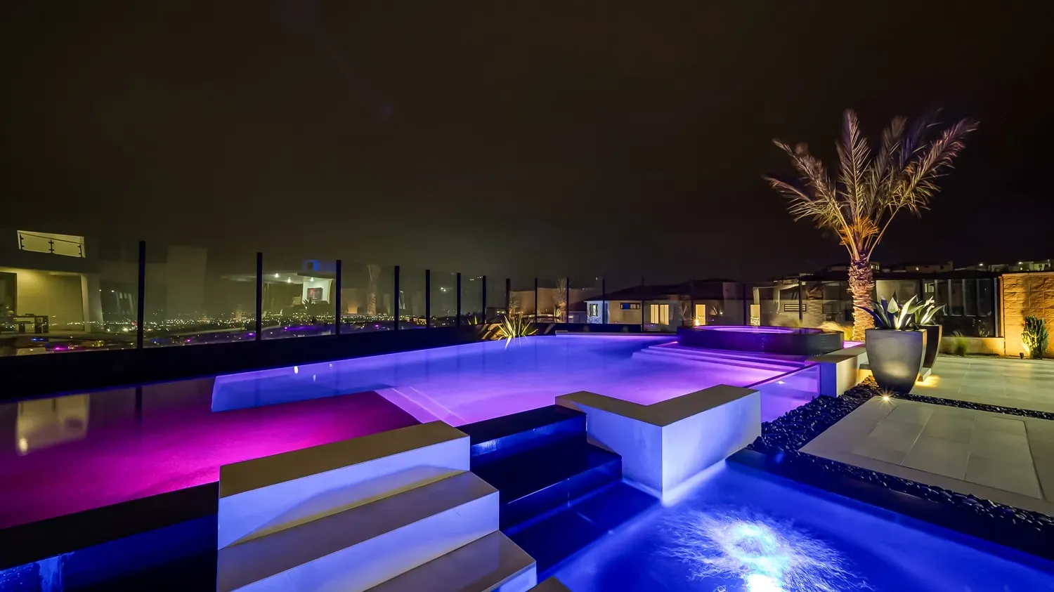 Luxury swimming pool design and construction by Westmod in Porter Ranch, CA.