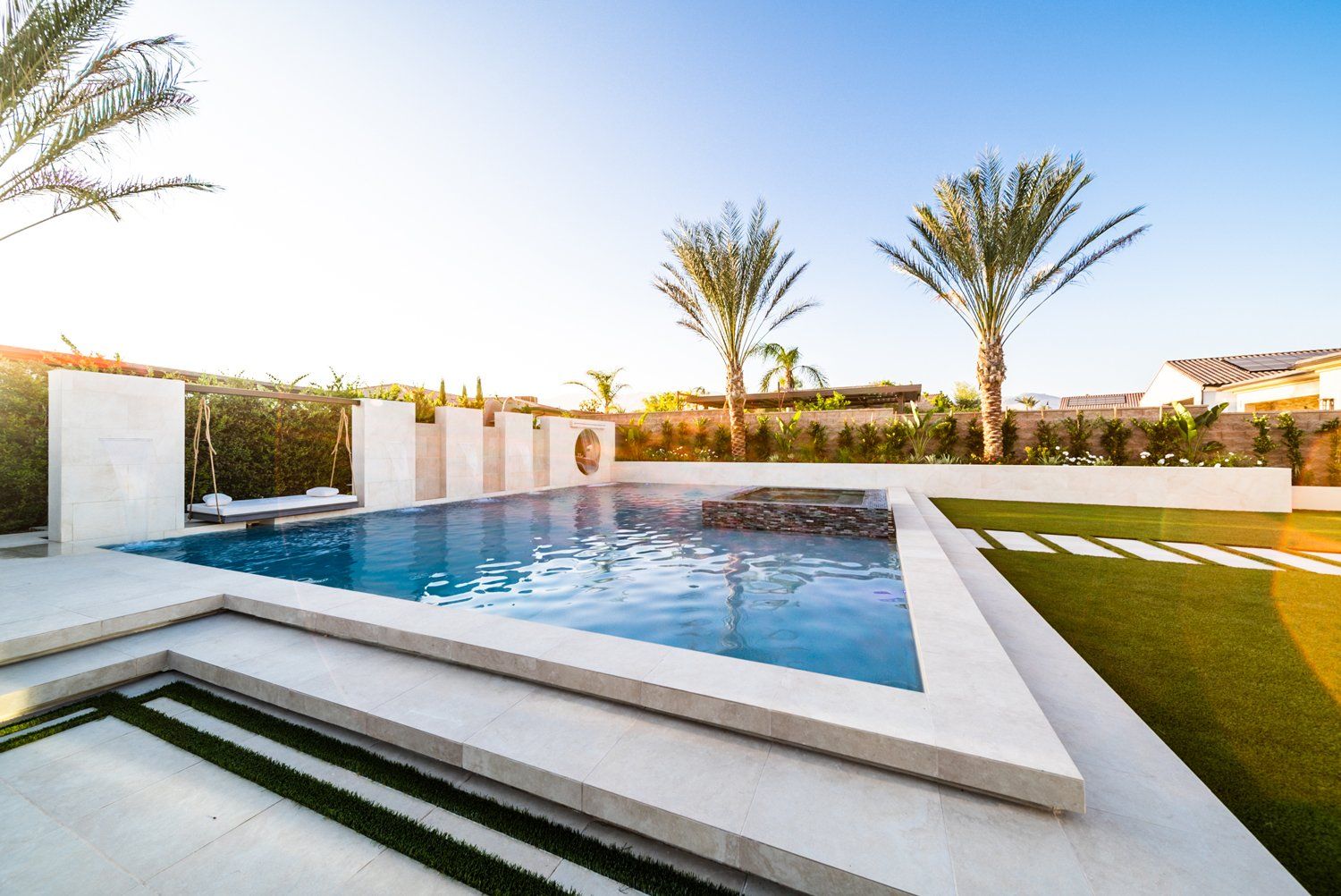 Luxury Swimming pool in Porter Ranch, CA.