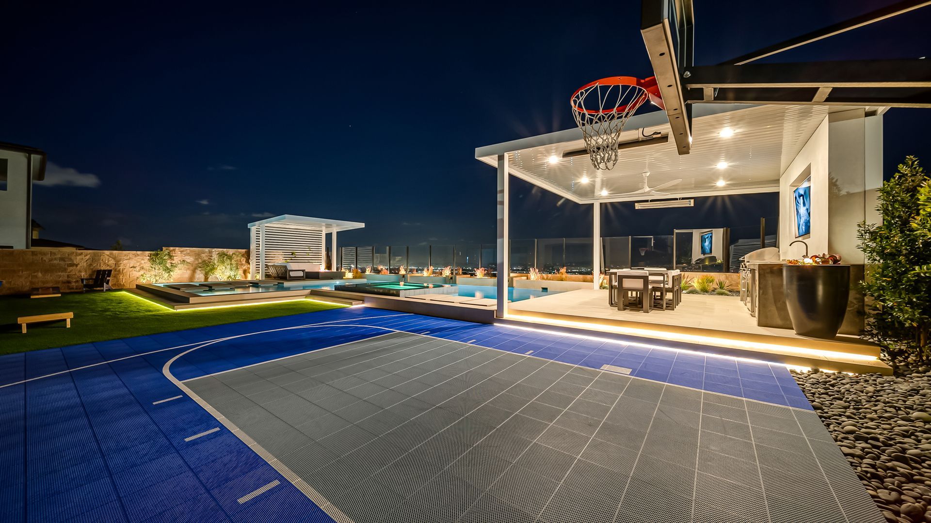 Luxury swimming pool design and construction by Westmod in Porter Ranch, CA.