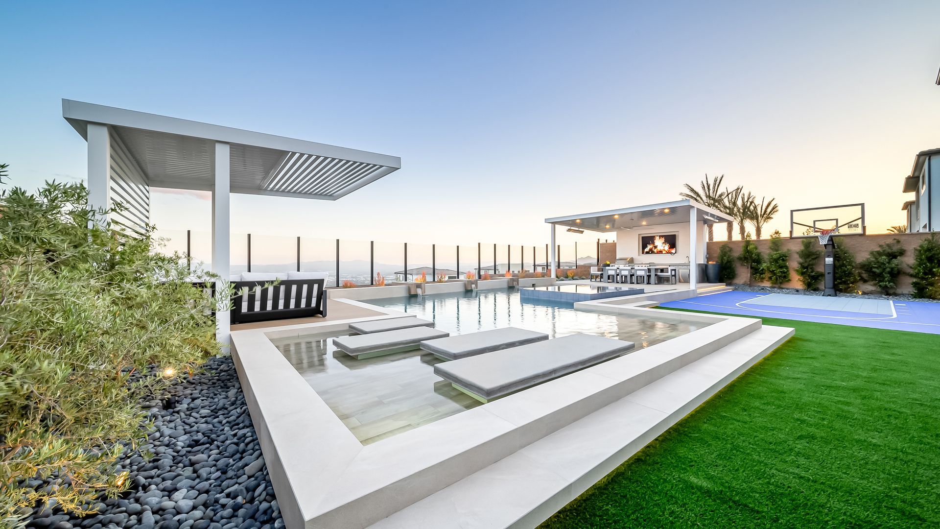 Luxury swimming pool design and construction by Westmod in Porter Ranch, CA.