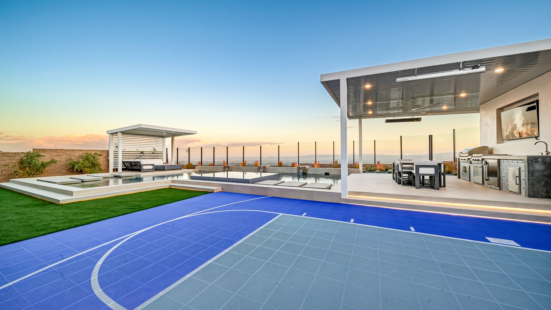 Luxury swimming pool design and construction by Westmod in Porter Ranch, CA.