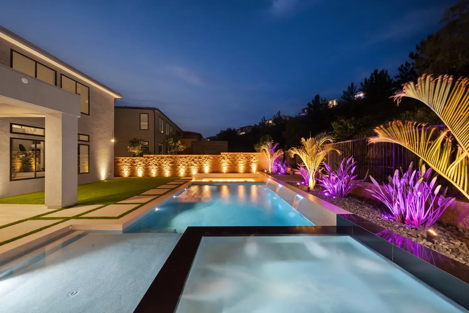 Modern and luxurious custom pool and outdoor living space by Westmod located in Los Angeles, CA.