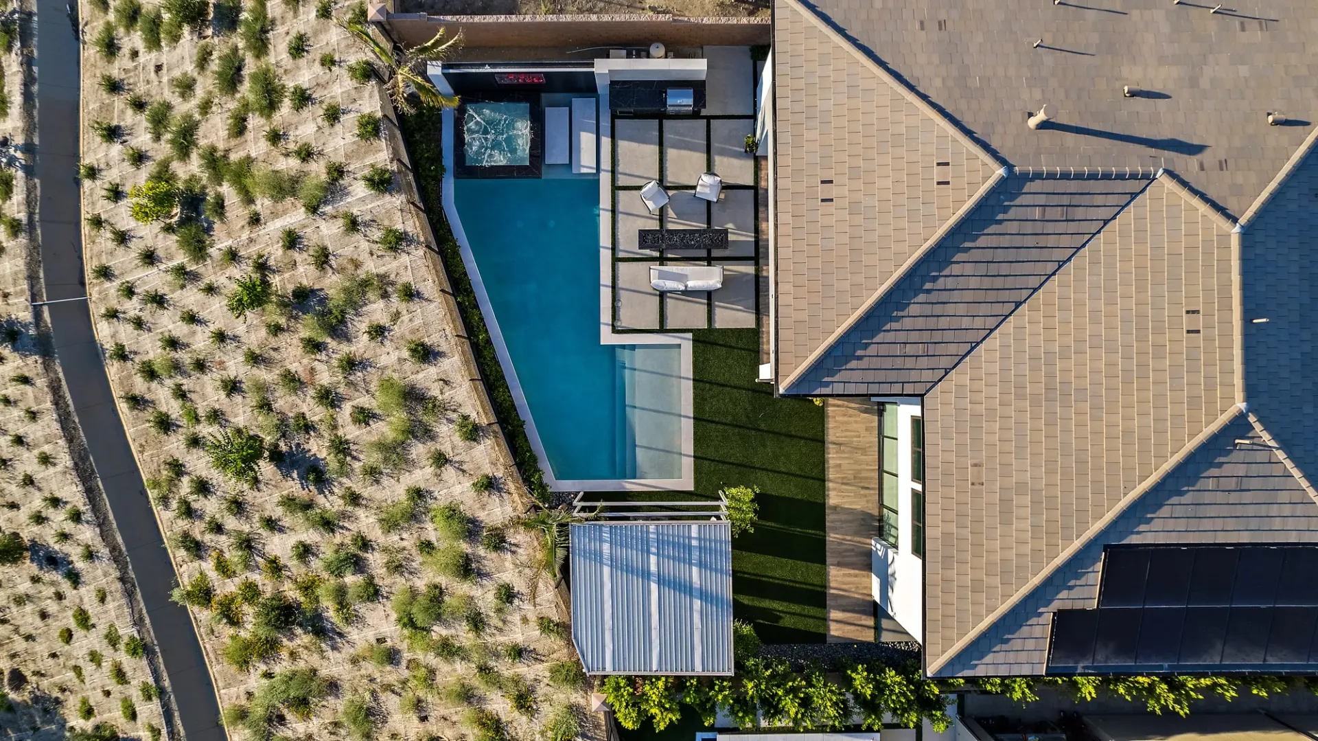 The Marquee. A Custom and luxurious swimming pool and private resort over looking Porter Ranch, CA.