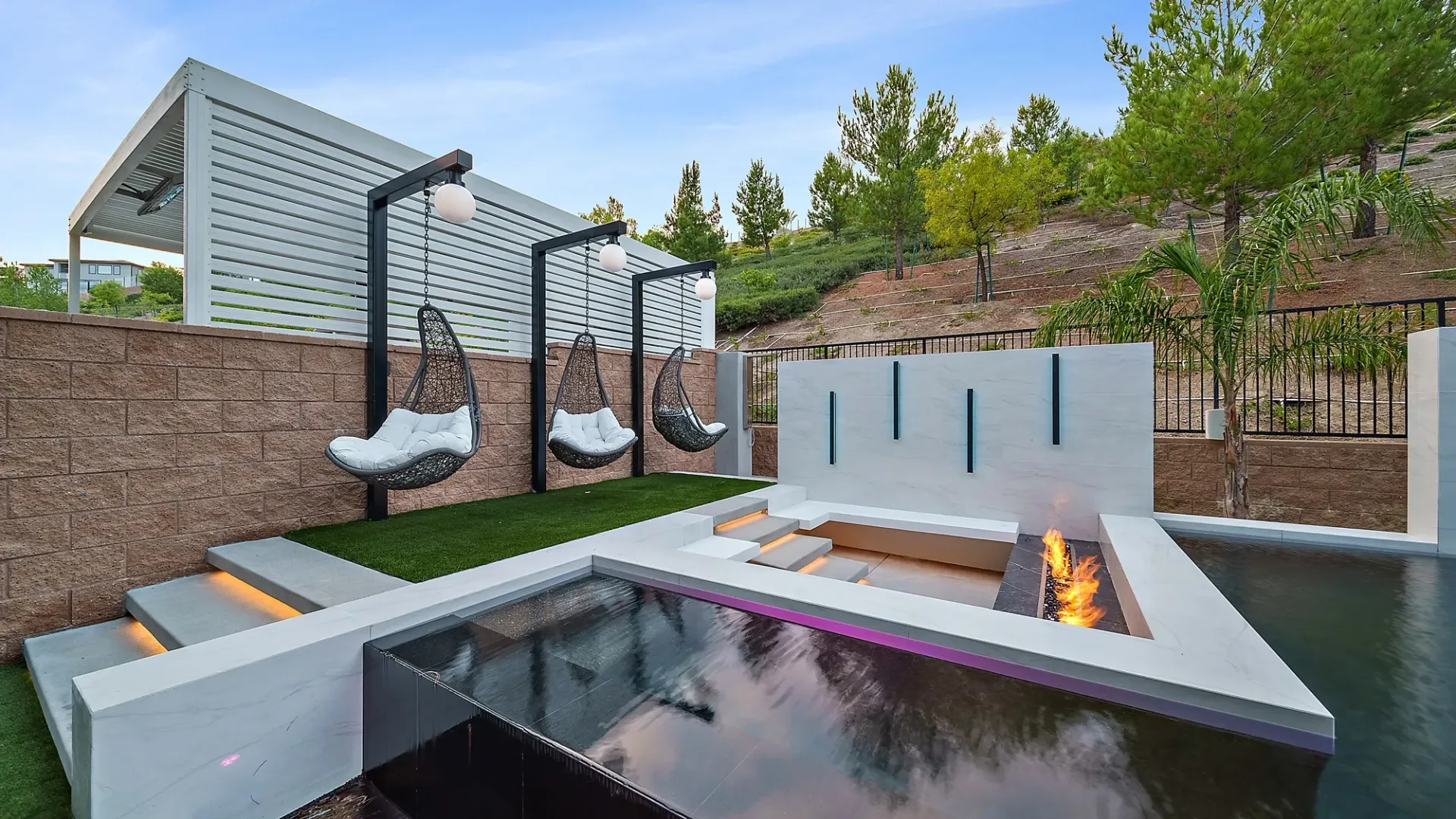 The Proper. A luxury swimming pool and outdoor living project designed and built in Porter Ranch, CA.