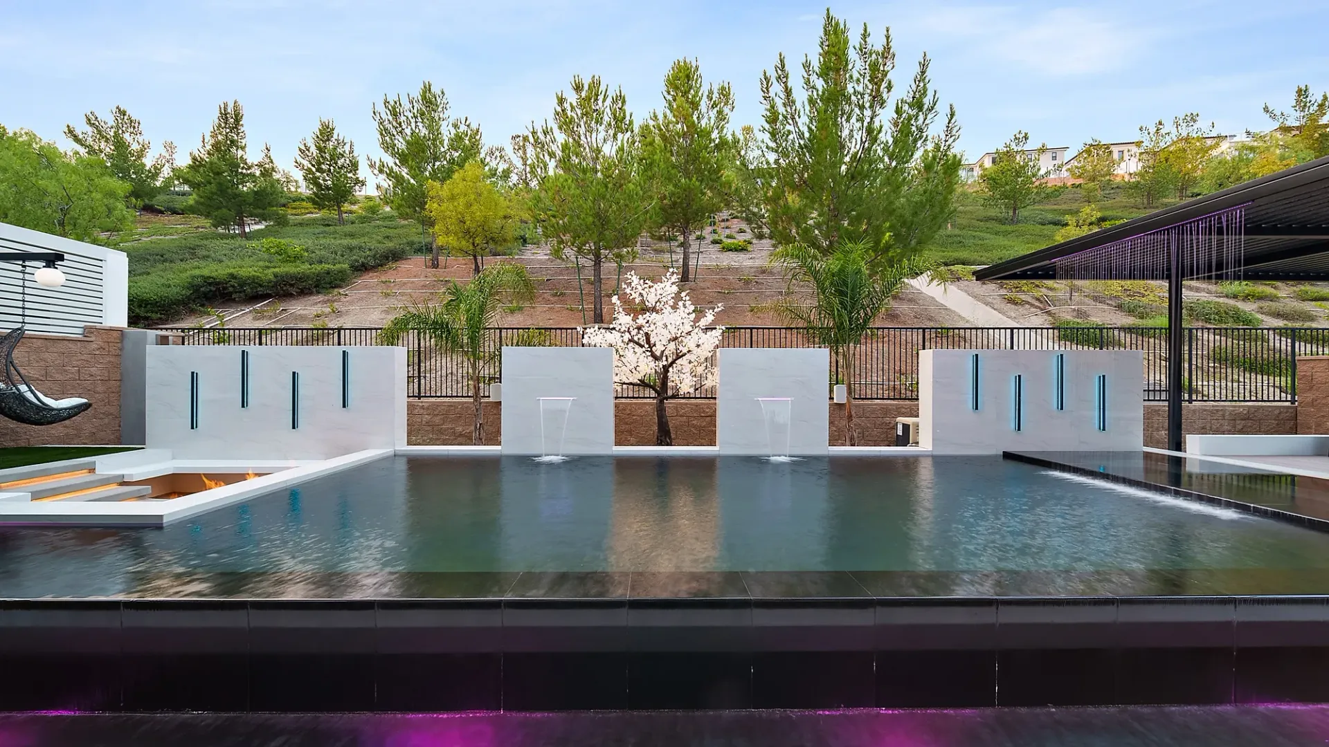 The Proper. A luxury swimming pool and outdoor living project designed and built in Porter Ranch, CA.