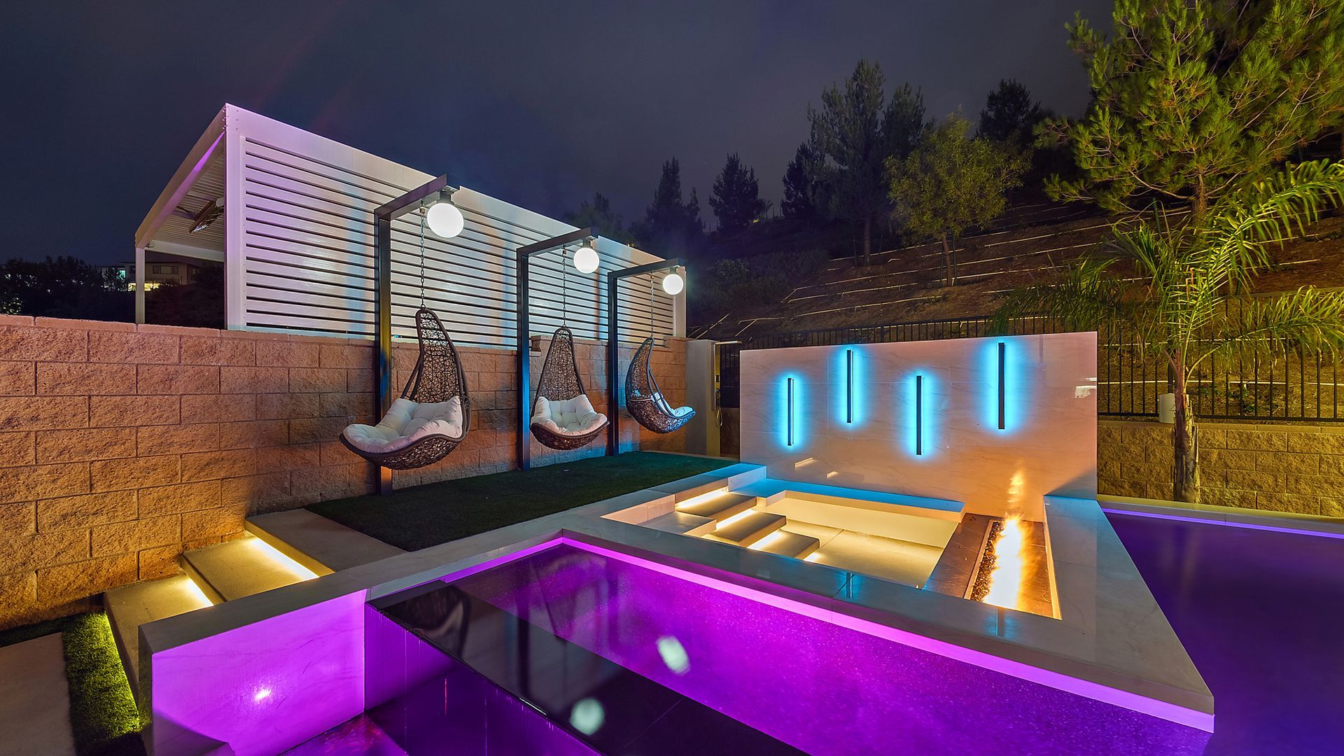 The Proper. A luxury swimming pool and outdoor living project designed and built in Porter Ranch, CA.