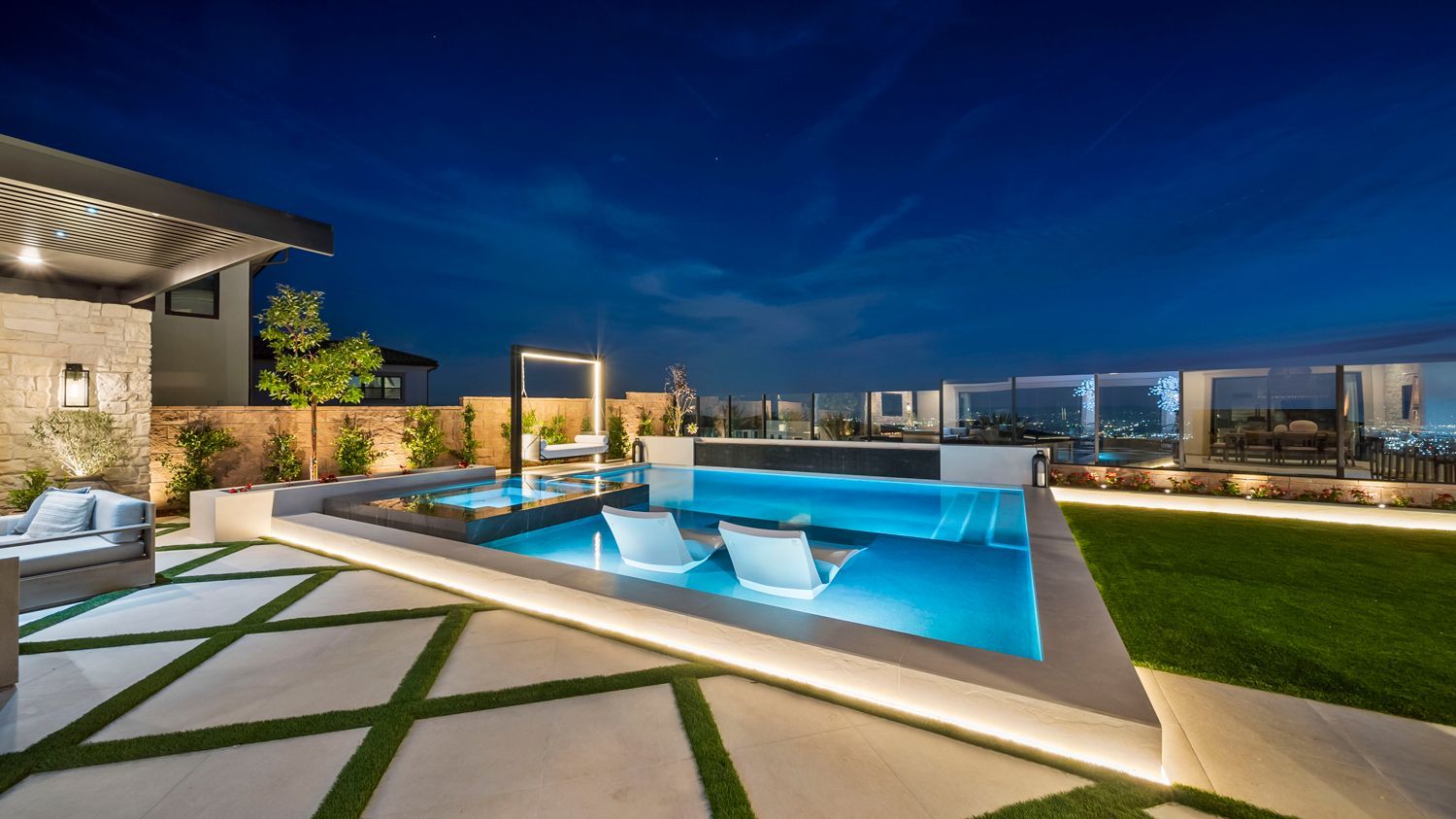 Legacy. Luxury Pool and Outdoor Living Space by Westmod located in Porter Ranch, CA.