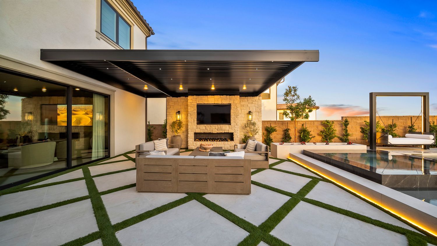 Legacy. Luxury Pool and Outdoor Living Space by Westmod located in Porter Ranch, CA.
