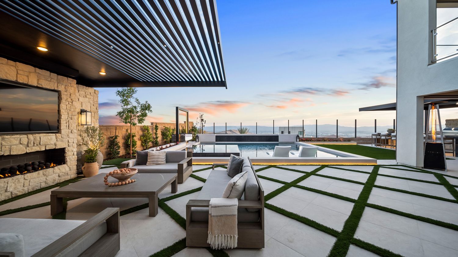 Legacy. Luxury Pool and Outdoor Living Space by Westmod located in Porter Ranch, CA.