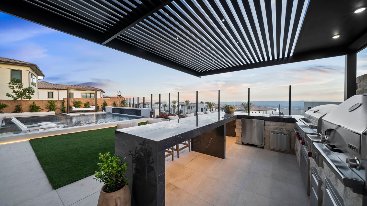 Legacy. Luxury Pool and Outdoor Living Space by Westmod located in Porter Ranch, CA.