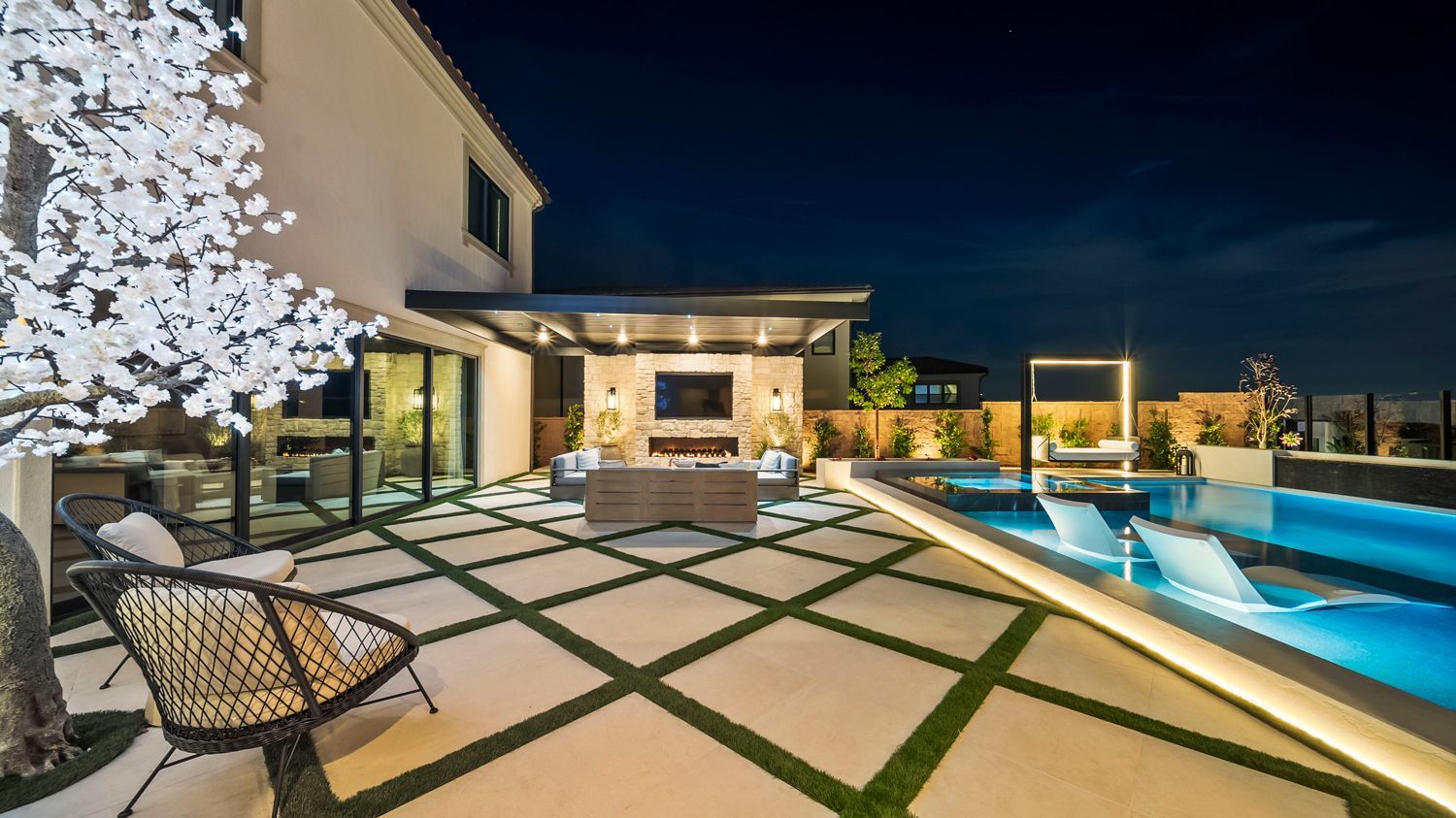 Legacy. Luxury Pool and Outdoor Living Space by Westmod located in Porter Ranch, CA.