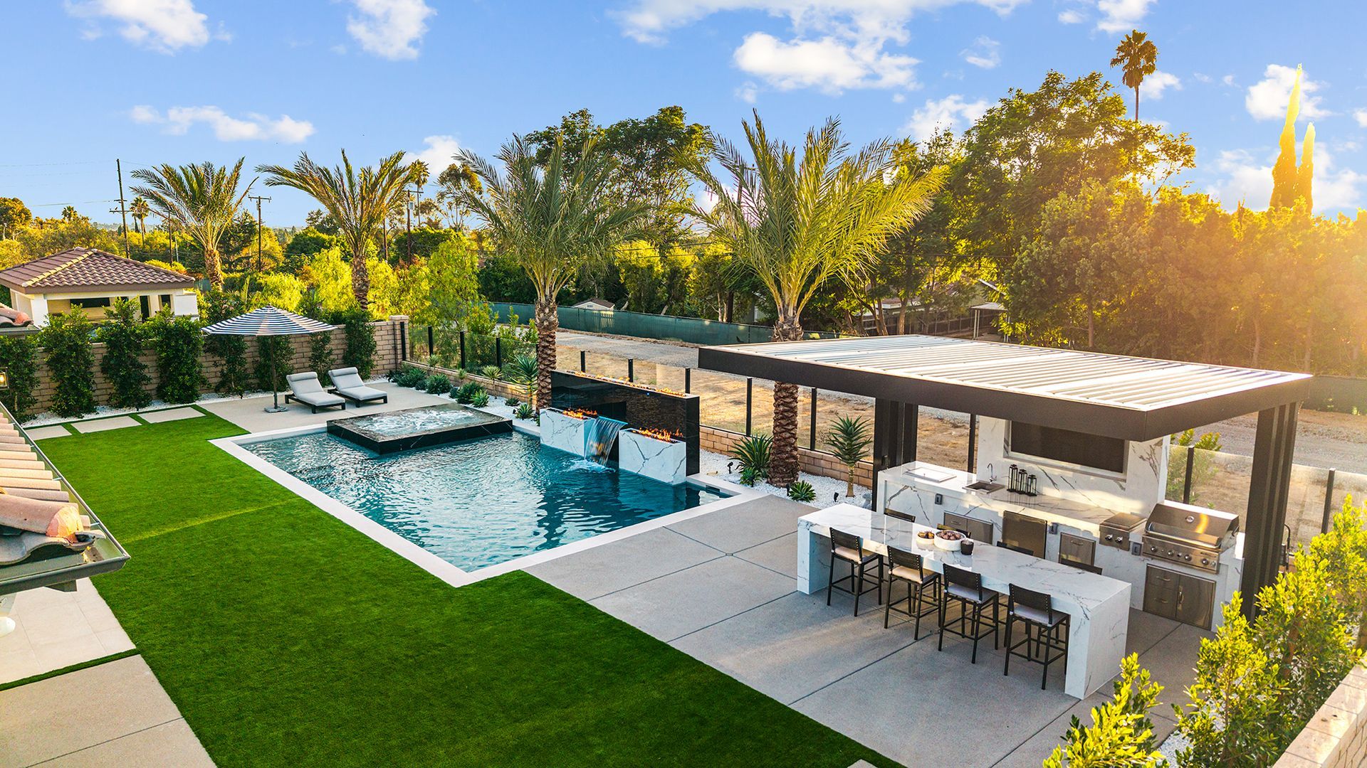 Custom pool and outdoor living space by Westmod. Location - Orange County, CA