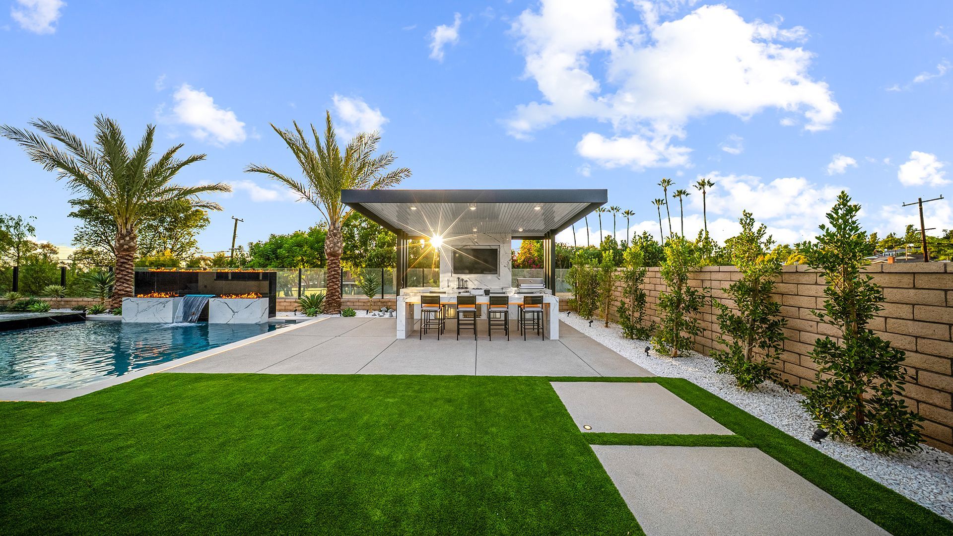 Custom pool and outdoor living space by Westmod. Location - Orange County, CA