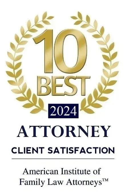 A logo for the american institute of family law attorneys 10 best 2024