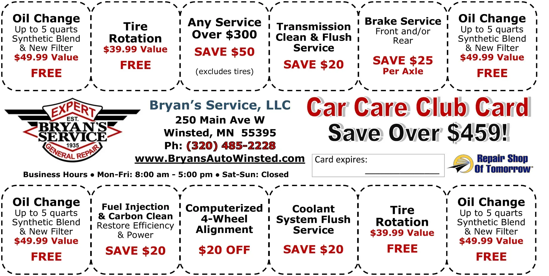 Car Care Club Card | Bryan's Service LLC