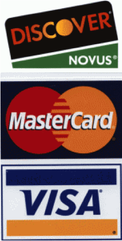 Mastercard, Discover, and Visa