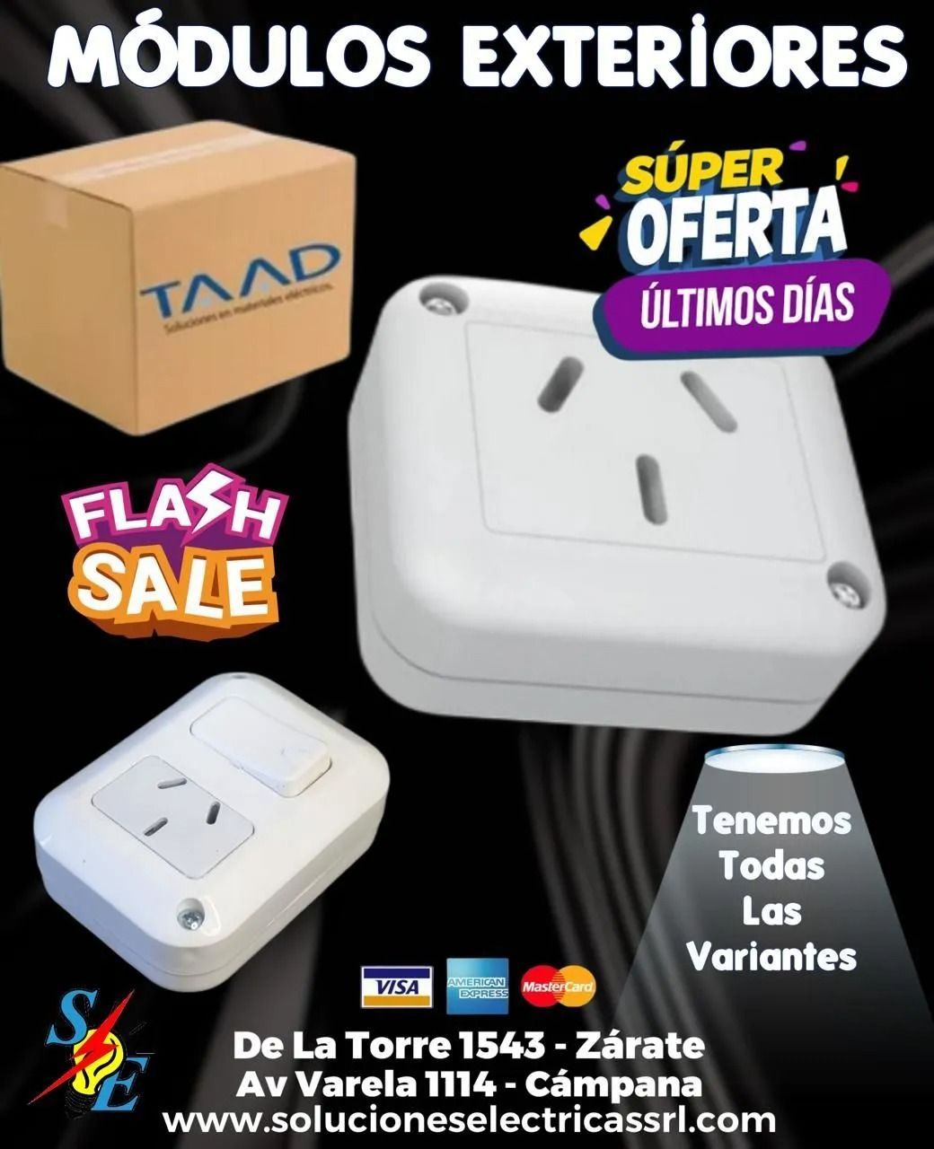 Promoción de módulos exteriores blancos con oferta y direcciones de venta en Cañar
