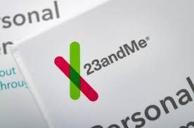 A close up of a 23andme logo on a piece of paper