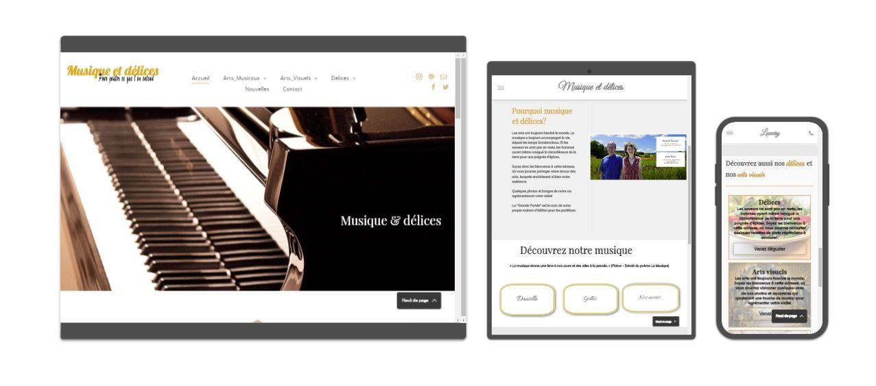 Un piano est affiché sur une tablette et un téléphone portable.