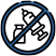 A no vaccine icon with a bottle and syringe in a circle.
